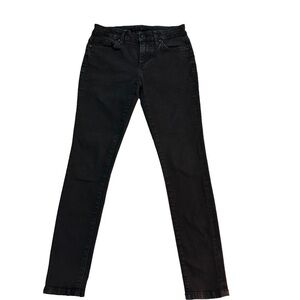 Joes Jeans Women Black Wash Jeans Sz 24x28 Skinny Stretch Denim Mid-Rise EUC